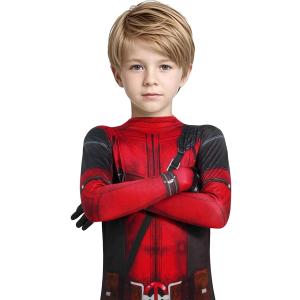 Pugot Heroes Kids Jumpsuit 3D Print Bodysuit with Headwear Mask For Boys (XXS (Height:32-37in))