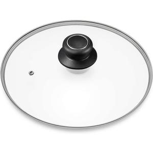 15 Inch Pan Lid Glass Lid Replacement Pan Cover for 15" Cast Iron Skillets, Pans, Pots and Wok, Clear