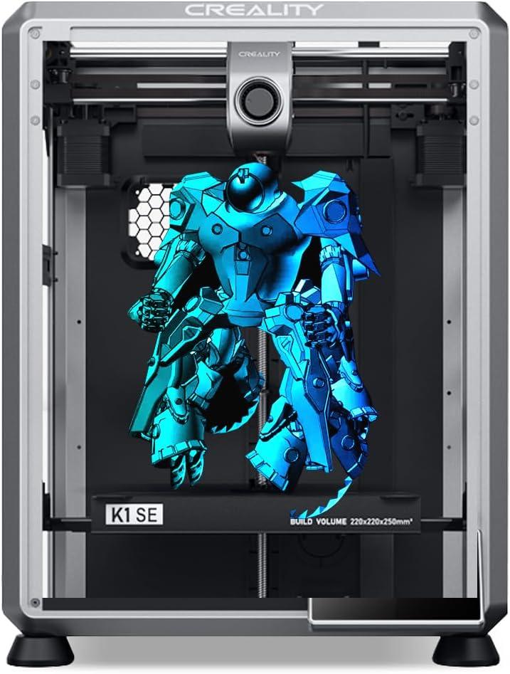 Creality K1 SE 3D Printer, with 600 mm/s Printing Speed CoreXY Auto Leveling and Z-Offset, 300 Dual-Gear Direct Extruder Full Metal Die Cast Solid Frame Printing Size 8.66x8.66x9.84 inch