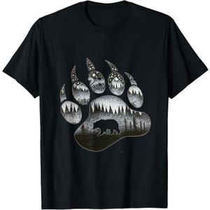 Touching Ghost of the Spirit Bear Paw T Shirt T-Shirt (Black, M)