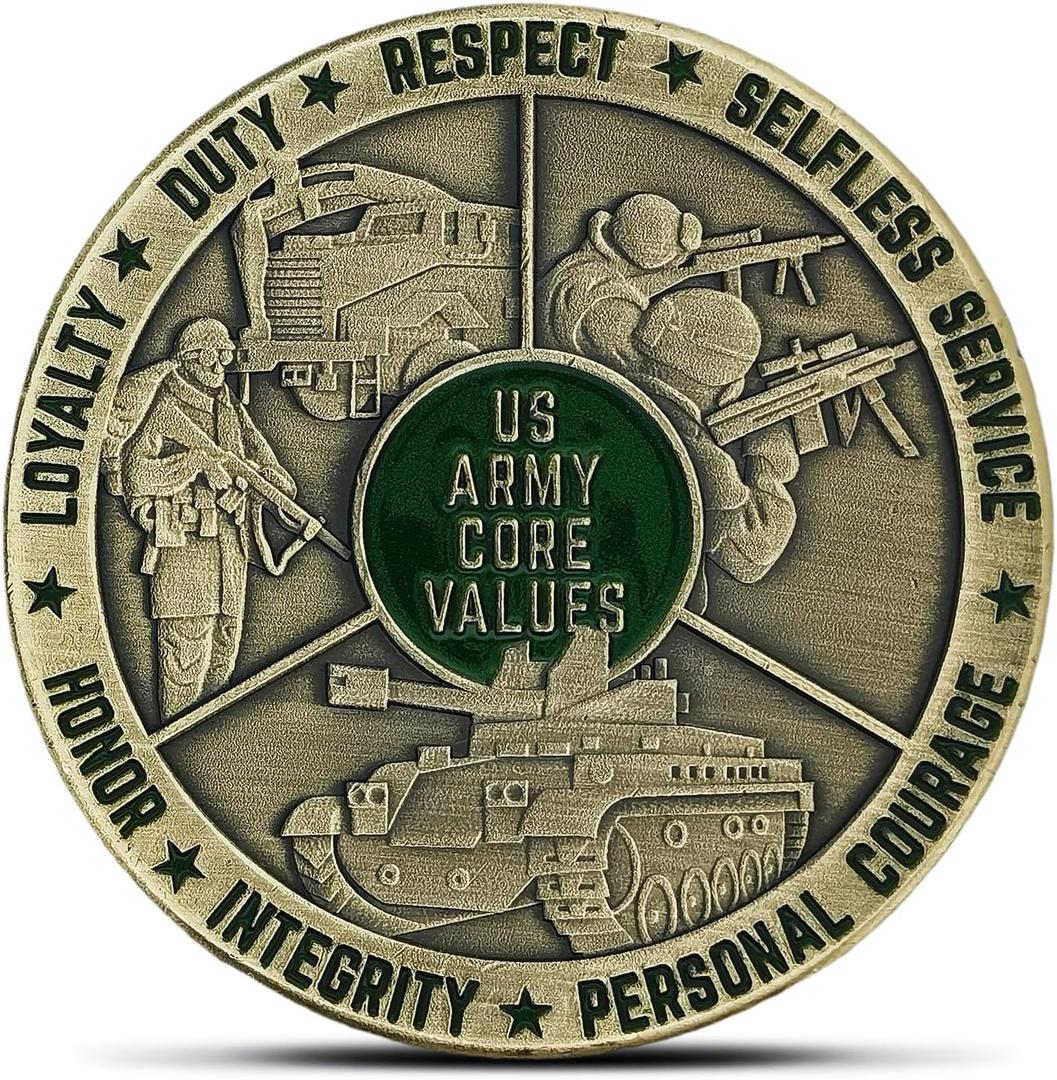 US Army Core Values Military Challenge Coin - Ideal Gift for Army Personnel and Supporters