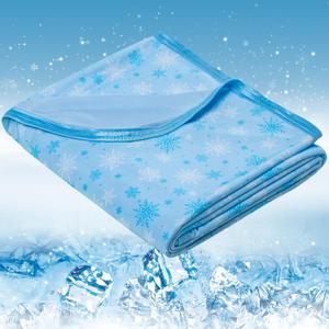 OIGAE Cooling Blanket for Hot Sleepers - Soft & Lightweight Summer Cold Blanket for Night Sweats | Perfect for Bed, Couch, Sofa (Blue, Twin 60" x 80")