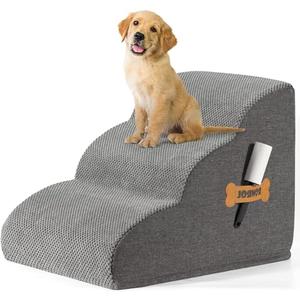 Romrol Dog Stairs Durable Non-Slip Waterproof Fabric Cover, Dog Slope Stairs for Small Dogs and Cats or Pets Friendly, 3-Tiers,15 Inch