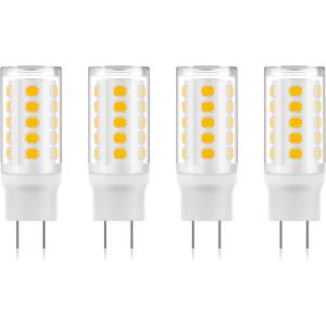 GY6.35 LED Bulbs 120V, 35W Q35/GY6.35/CL/120V Halogen Replacement, JC Type Bi-Pin Base for Kitchen Microwave Light, Under Cabinet Light, Non-Dimmable 3000K Warm White 4W 4-Pack