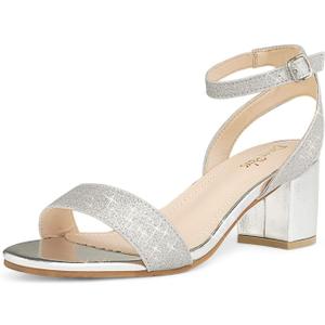 DREAM PAIRS Women's Open Toe Ankle Strap Low Block Chunky Heels Sandals Party Dress Pumps Shoes (5)