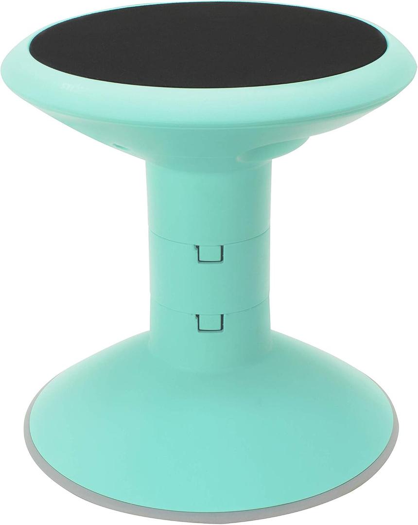 Storex Wiggle Stool Active Flexible Seating for Classroom and Home Study, Adjustable 12-18 Inch Height, Teal (00306U01C)