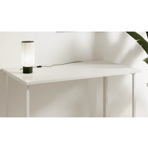 White Folding Table with Metal Legs and Wooden Tabletop, 31,5'L x 29,5'W x 19'H inch