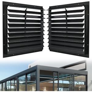 20 Inch Automatic Exhaust Shutter Louver Vent, 2Pcs Aluminum Gravity Shutters Louver for Windows Outside, Home Attics, Greenhouse Vent