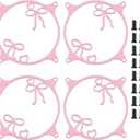 Lounsweer 4 Pcs 120mm Pink Bow Guard Fan Grill Metal PC Fan Grill Cover with Screws Cute Computer Accessories Coquettish PC Case Decor for Office Game Room Valentines Gift for Girls Women