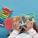 CoComelon First Act Musical Keyboard, 23 Keys; Music and ABC Songs Pre-Recorded, Educational Music Toys, Carry N Go Handle