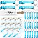 Maxcheck 50 Sets Baby Shower Party Favors for Guest Sweet Baby Bottle Opener Keychains Welcome Keychains Thank You Tags Bags for Gender Reveal Summer Party Return Gifts, 4 Styles(Blue)