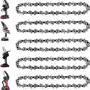 5 Pack 6 Inch Chainsaw Chain 5 Pcs Replacement Chains for 6-inch Cordless Electric Portable Mini Chainsaws6Inch Chainsaw Chains for Pruning Shears and Wood Cutting 37 Drive Links