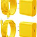 FEEL2NICE iPhone Charger Fast Charging 2 Pack Type C Wall Charger Block with 2 Pack [6FT&10FT] Long USB C to Lightning Cable for iPhone 14/13/12/12 Pro Max/11/Xs Max/XR/X,AirPods Pro,Yellow