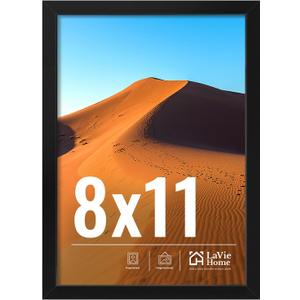 LaVie Home 8x11 Picture Frame for Wall Display, 8x11 Black Picture Frame with HD Plexiglas, 8 x 11 Frame 1 Pack, Display Frame for Vertical or Horizontal, Classic Collection