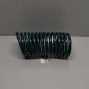 FUNJEE Lightweight EVA Coil 15 ft Garden Hose with 1/2" GHT Solid Brass Fittings, Water Hose with Brass Connectors (15FT, Green)