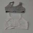 Fruit of the Loom Women's Multi-Pack Front Closure Cotton Bra 2 Pack, Grey, White, Size 36