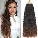 9Packs 14 Inch Senegalese Twist Crochet Hair with Curly Ends Boho Island Twist Crochet Hair Pre-Looped Boho Twist Crochet Braids for Black Women Synthetic Braiding Hair (1B/30#)