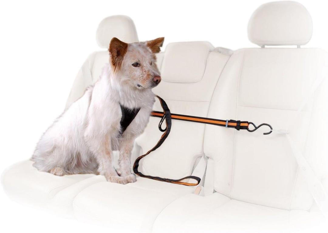 Kurgo Auto Zip Line - Backseat Zipline Harness for Car Travel - Dog Car Accessory for Safe Rides - Adjustable Pet Tether - Durable Nylon Zipline Leash Travel System