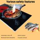 12 Inch Electric Cooktop 2 Burner, Built-in Stove, Electric Radiant Cooktop with Knob Conrol, Residual Heat Indicator, 9 Power Level, Over-Heat Protection, 220V Hard Wire(No Plug)