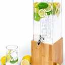 ACRYLIC Drink Dispenser- 1.25 GALLON Beverage Dispenser with Stand and Ice Core – Cold Drink Server for Parties and Events