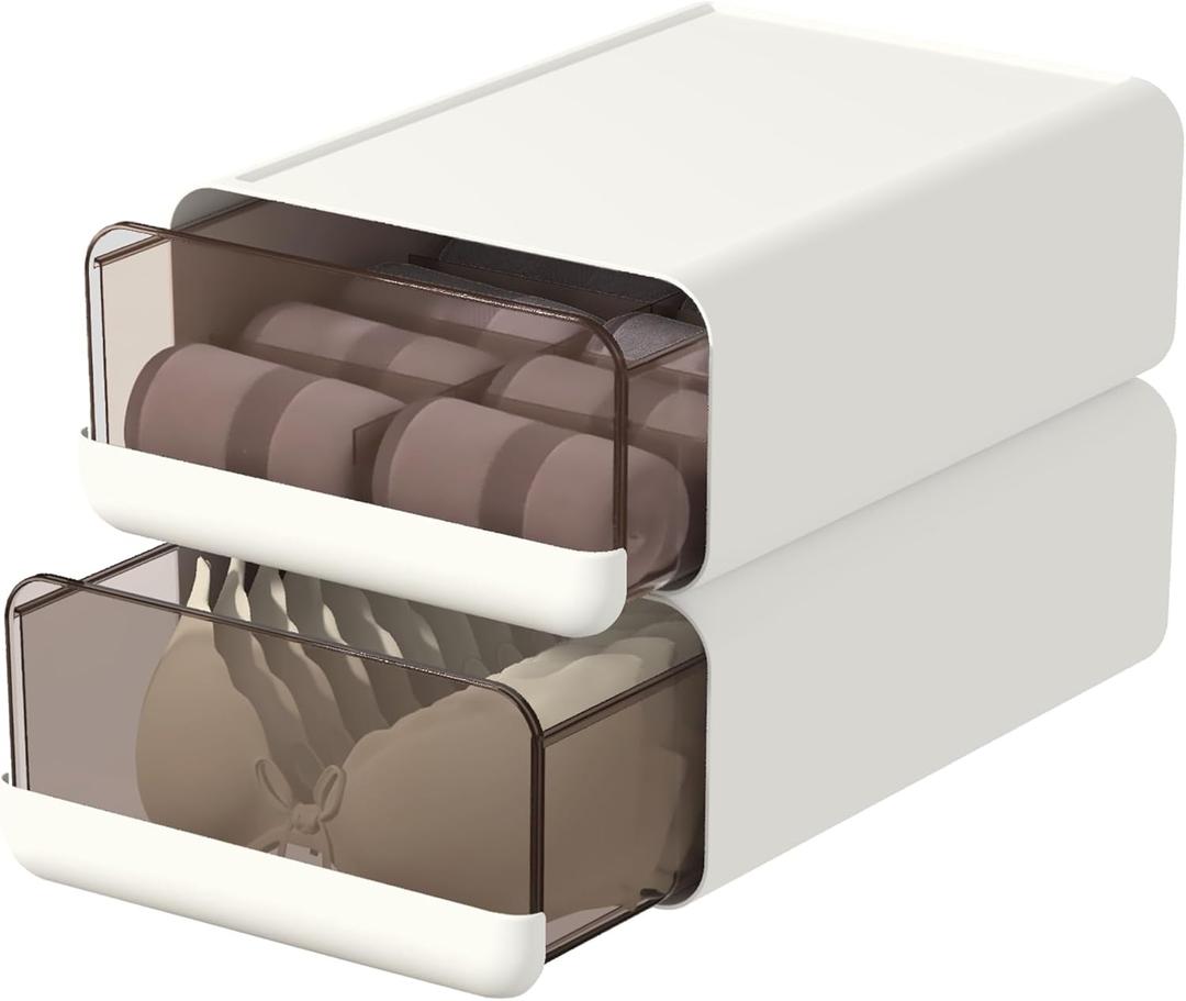Underwear Organizer Drawer, Stackable Closet Organizers and Storage Box for Bras, Socks, Scarves, Ties, Belt (1 pack)