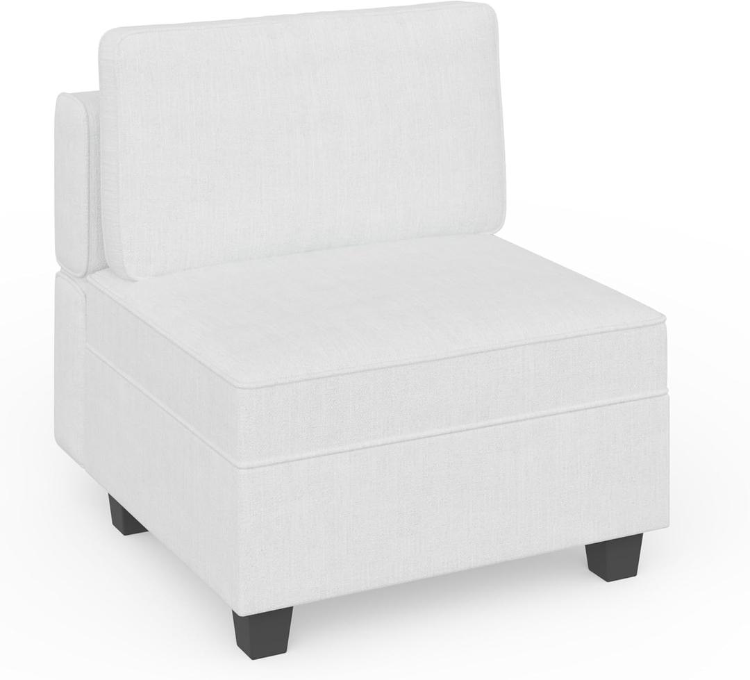 Modular Sectional Sofa, Convertible Middle Seat Sectional Couch with Storage, Reversible 1 Seat Modular Sofa Couch for Living Room, Fabric & Soft Supportive, Oat (Qat)