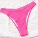 YMISAN Women's Bikini Swim Bottom Briefs Ribbed High Cut Mid Waist Cheeky Bathing Suit Bottom (Medium,Hot Pink)