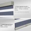 Persilux Cordless Zebra Blinds for Windows (24" W x 72" H, Dark Grey) with Upgraded Cassette Free-Stop Blackout Dual Layers Sheer Roller Shades Thermal Insulated Blinds for Office & Living Room