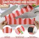 Zonon 65 ft Red Stripe Bulletin Board Border Retro Red Pink Classroom Decor