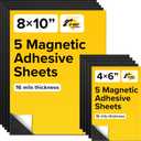 DIY Craft Magnetic Sheets with adhesive backing - 4x6" & 8x10" 5 + 5 pack Adhesive Sheets for Magnetic Stickers and Photos - 100% Customizable