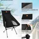 High Back Camping Chair, Carbon Fiber Frame 2.7 lbs Lightweight | ultralight camping chair carbon fiber frame portable ultra light support up to 330 lbs 600D Oxford fabric easy to clean