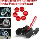 Brake Caliper Press Tool Kit, Ratcheting Piston Spreader with 2 Steel Plates, Practical Caliper Piston Compressor Tool for Repairing Disc Brakes Includes Hangers/Measuring Tools (Red)