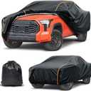 Car Cover Compatible with Toyota Tundra,Waterproof All-Weather Protection,Spunlace Cotton PEVA Truck Cover with Zipper Door