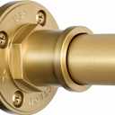 BRIOFOX Industrial Shower Curtain Rod - 2-in-1 Design Tension Curtain Rod - Rustproof Non-Slip 43 to 72 Inch Metal Steel, Frosted Gold Painted Window Curtain Rod