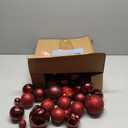 Sratte 94 Pcs Christmas Tree Decorations Set, Christmas Tree Ball Ornaments Glitter Poinsettia Flowers Decorations Glitter Berries Stems for Xmas Holiday Wedding(Red)