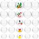 25 Set 50PCS Clear Plastic Fillable Ornaments,Transparent DIY Craft Ball,Clear DIY Christmas Ornament 5 Different Sizes for Wedding,Party,Home Decor