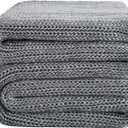L'AGRATY Knitted Weighted Blanket - 60"x80" 15lbs Cooling Chunky Knit Heavy Blanket for Adults Braided Crochet Throw Thick Cable Yarn Knit Decorative Blanket No Beads Evenly Weighted Machine Washable