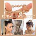 Ahoney 9Pcs Pearl Hair Ties Elastic Hair Scrunchies Hold Crystal Beads Bulk Hair Ropes Stretchy Handmade Boho Bride Bachelorette Party Hair Accessories for Women Girls (Pearl&Crystal)