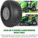 AR-PRO 20x8.00-8 Rear Tire and Wheel Assemblies for Riding Lawn Mowers - 3/4" Borehole, 3.5" Offset Hub and 3/16" Keyway, 4 Ply Tubeless, 965lbs Capacity (Set of 2)