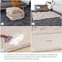 Huloo Sleep Baby Play Mat for Floor,1.3" Thick Memory Foam Tummy Time Mat,Soft Coral Velvet Nursery Rug,Extra Large Non Slip for Crawling,Toddlers,Infants,Kids,Tatami Style for Living Room(Beige)