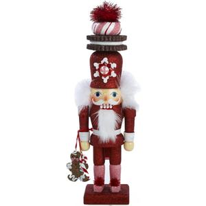 Kurt Adler 12-Inch Hollywood Red Gingerbread Nutcracker with Cookie Hat