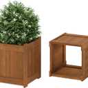 Furinno 2-FG16450 Tioman Hardwood Flower Box, Two-Pack, Natural