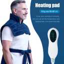 Heating Pad for Neck and Shoulders and Back,Exquisite Gifts for Mom Dad Wife Brother and Sister,Heating Pad for Back Pain Relief, Overheating Protection, Machine Washable, Tibetan Blue