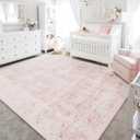 LIMON HOME Area Rugs 8x10 for Living Room,Ultra Soft Non-Slip Large Floral Print Rug for Nursery, Kids, Girls,Ligth Pink Carpet for Bedroom,Dining Room Office
