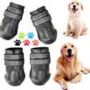 CovertSafe& Dog Boots for Dogs Non-Slip, Waterproof Dog Booties for Outdoor, Dog Shoes for Medium to Large Dogs 4Pcs with Rugged Sole Black (Size 4: 2.6''x2.1'')(L*W) for 31-40 lbs)
