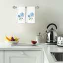Rustic Spring Hydrangea Floral Kitchen Towels Set of 2, Blue Hydrangea Flower Decorative Dish Tea Towels for Kitchen, Spring Cottagecore Floral Hand Towels for Bathroom Decor, 16x24 Inch