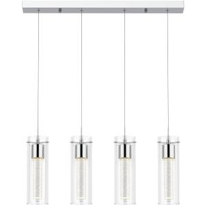 Alice 4-Light Chandelier Pendant Ceiling Light, Integrated Led and Bubble Glass, for Kitchen Island, Hallway, Entryway, Passway, Dining Room, Bedroom, Balcony Living Room
