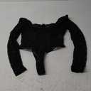 Avidlove Womens Bodysuits Long Sleeve Body Suits Womens Lace Going Out Tops One Piece Bodysuits for Women with Snap Crotch (Medium, Black)