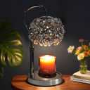 Luxury Candle Warmer Lamp with Timer & Dimmable Brightness, Crystal Gemstone Shade & Premium Base - Adjustable Wax Melt Warmer for Home Decor, 4.5"D x 4.5"W x 11.8"H