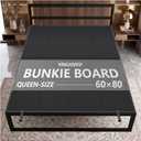 Bunkie Board Queen 60x80'' Premium 10mm Heavy Duty Anti-Sag Mattress Support Board Noise Minimizing,Moisture Resistant Fits Metal FramesPlatform Beds (Black)